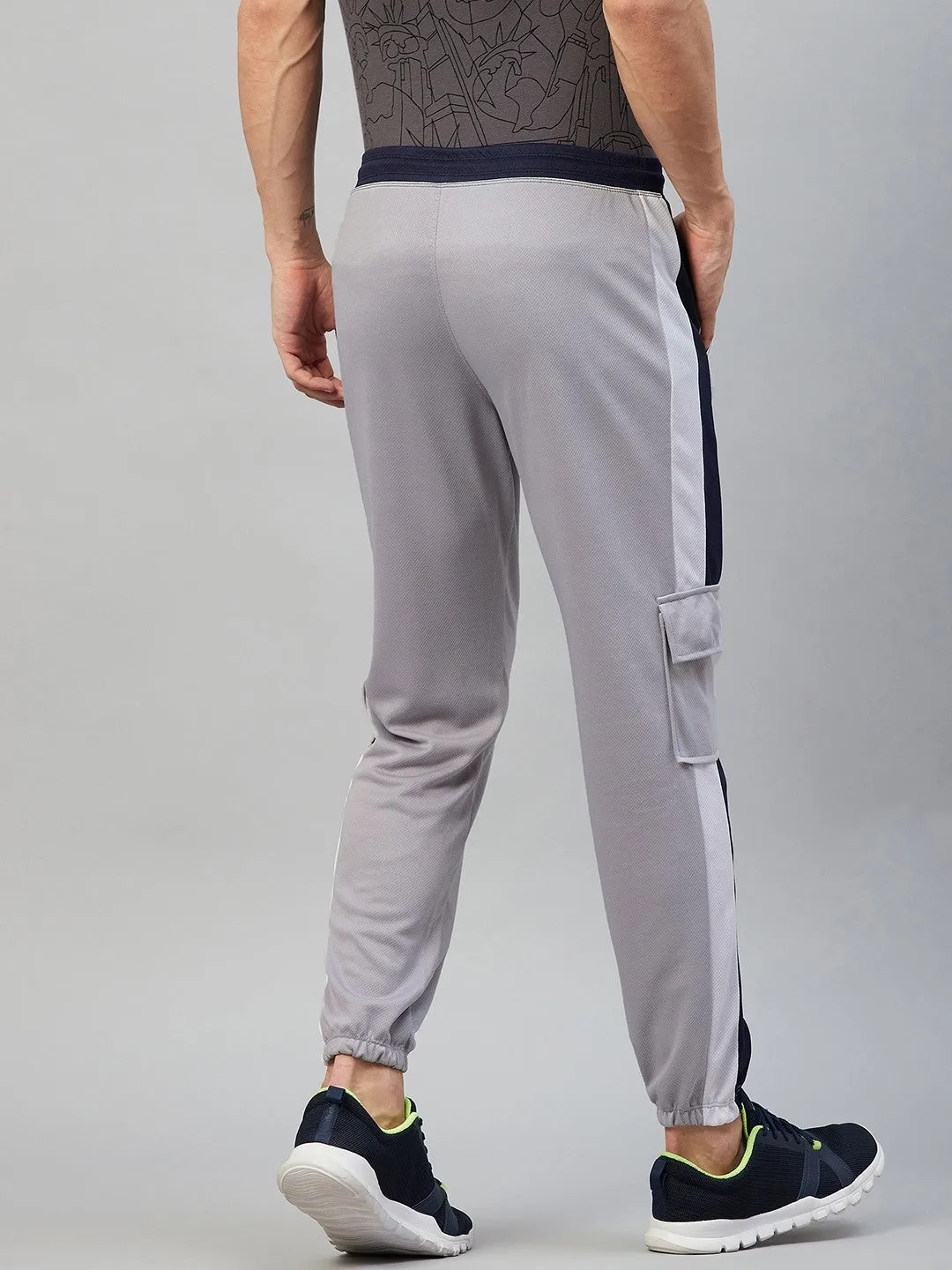 Men Colorblock Grey Joggers (Pack of 1)
