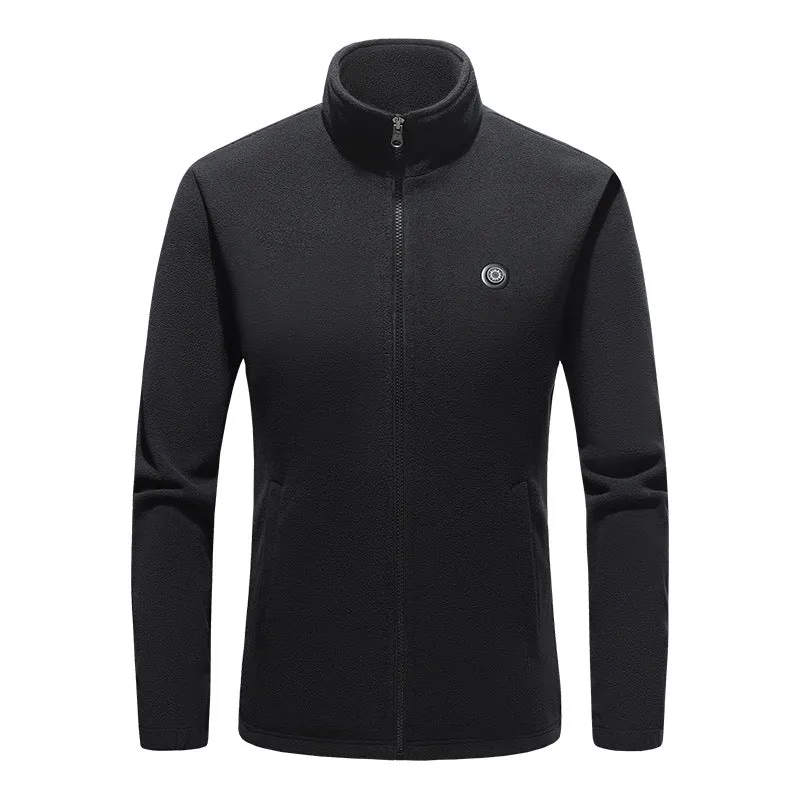 Men's Black Zip Up Heated Fleece Jacket