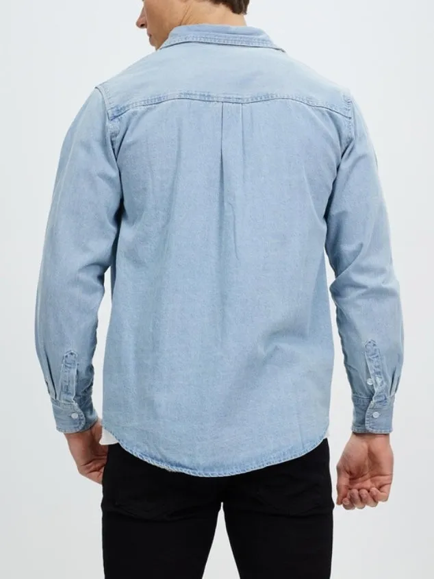 Men's Classic Fit Stretch Solid Long Sleeve Button Down Shirt by Kaja Clothing - Leal Shirt