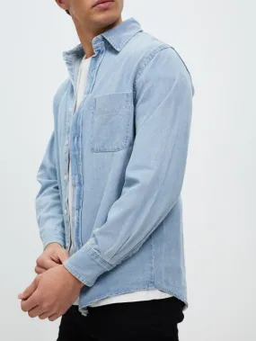 Men's Classic Fit Stretch Solid Long Sleeve Button Down Shirt by Kaja Clothing - Leal Shirt
