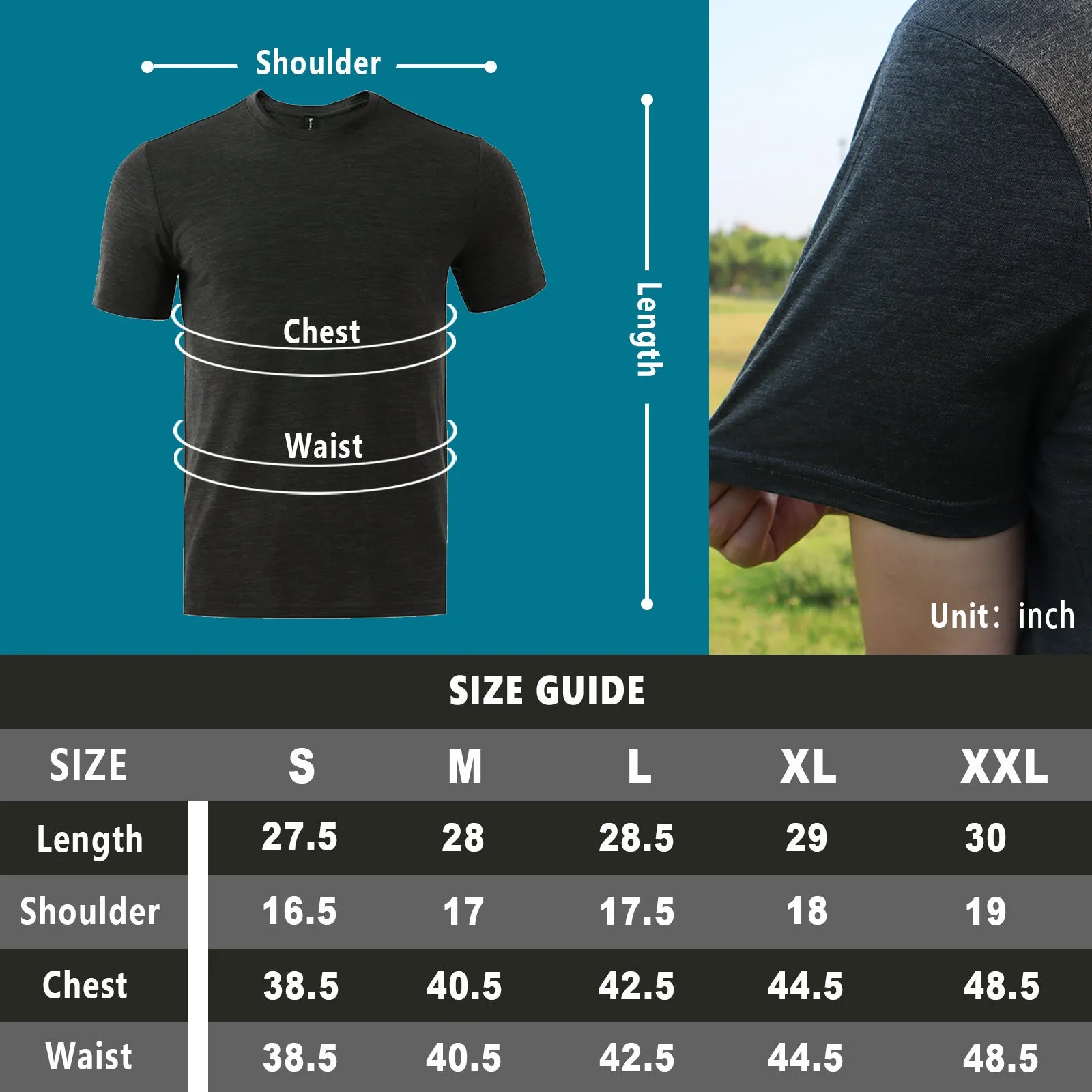 Men's Merino 160g Short Sleeve T-Shirt Green Heather