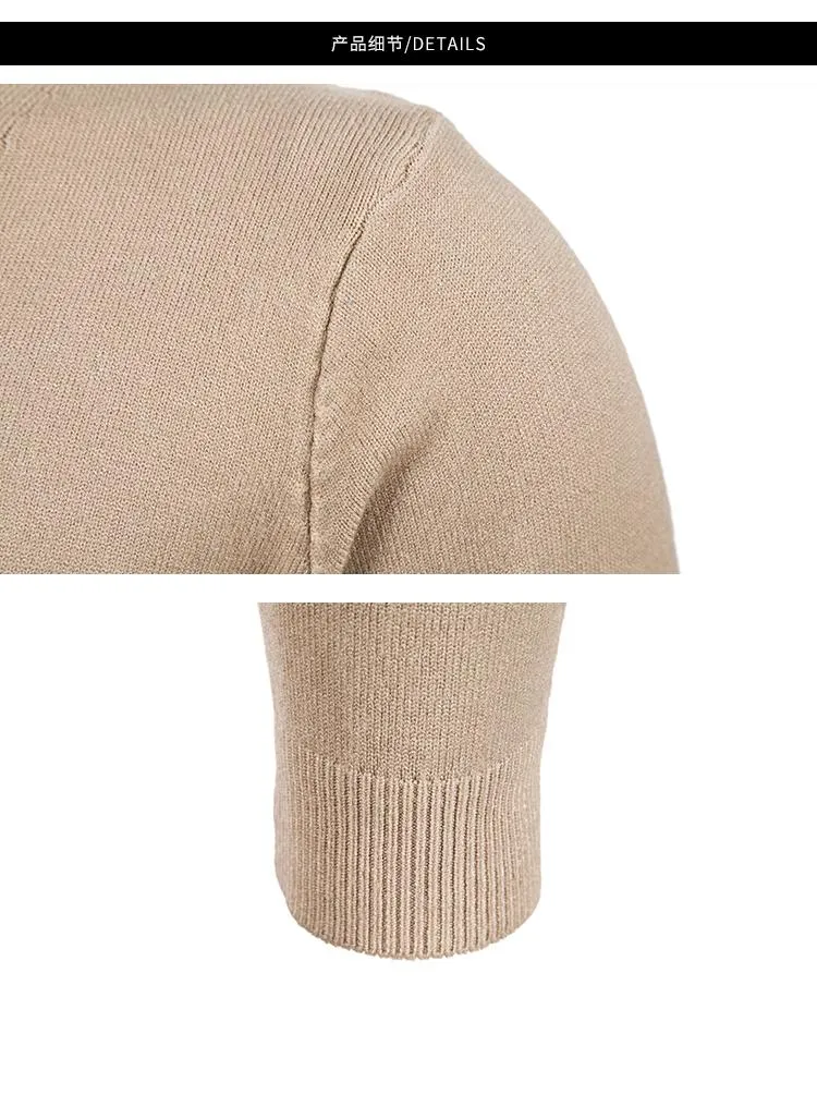Men's Solid Color V Neck Cardigan Knitted Sweater 73086003YM