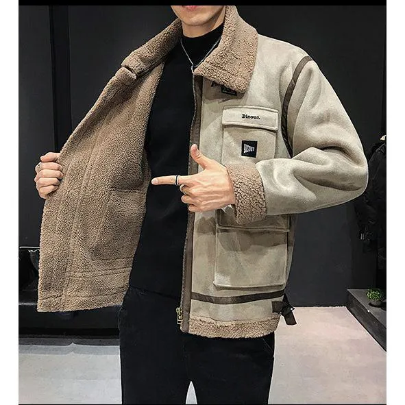 Monochrome Trendy Shearling Jacket
