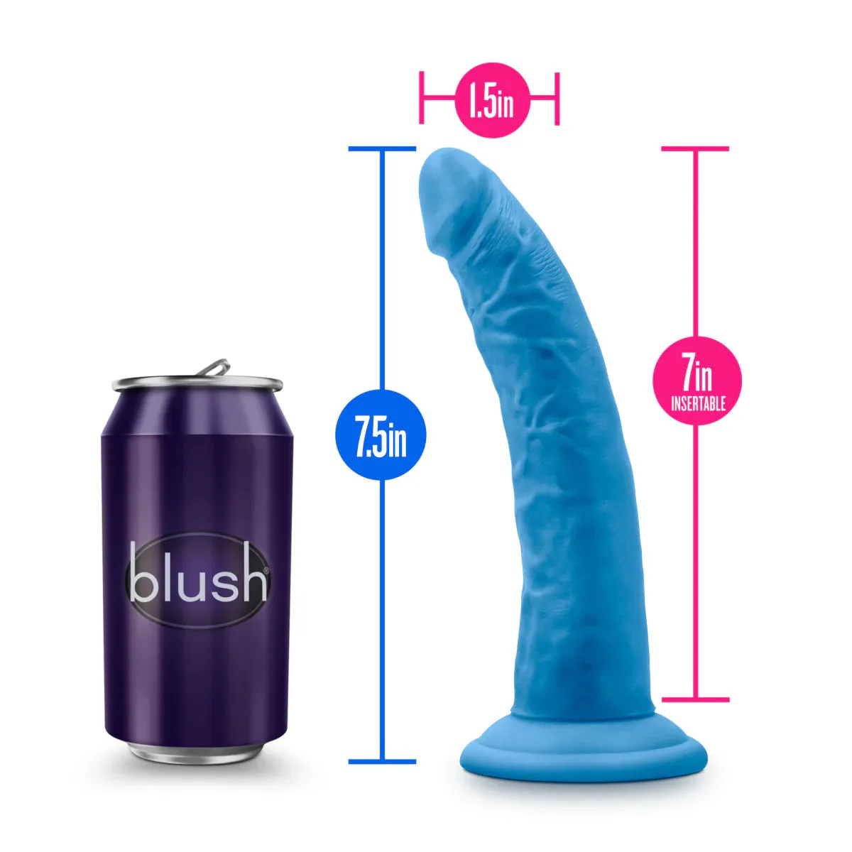 Neon Blue 7.5-Inch Long Dildo