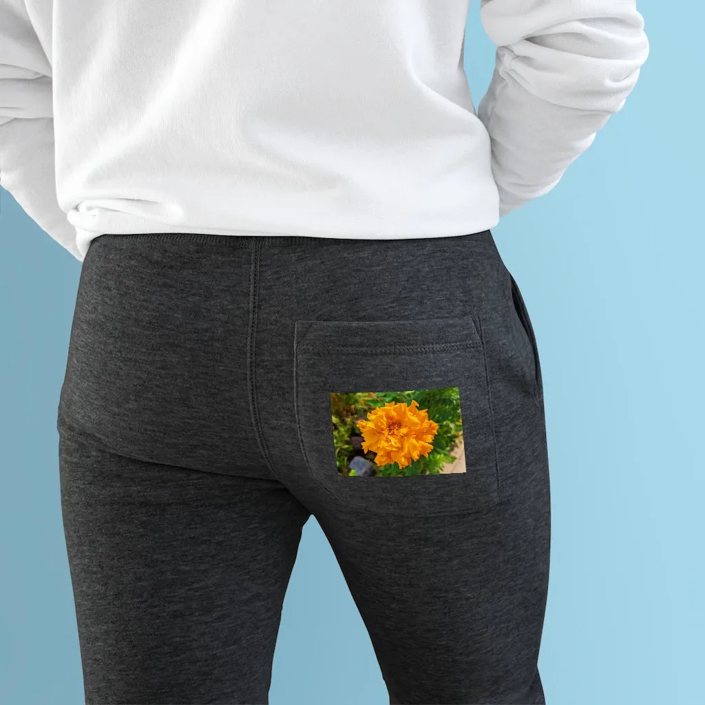 Orange Flower Premium Fleece Joggers