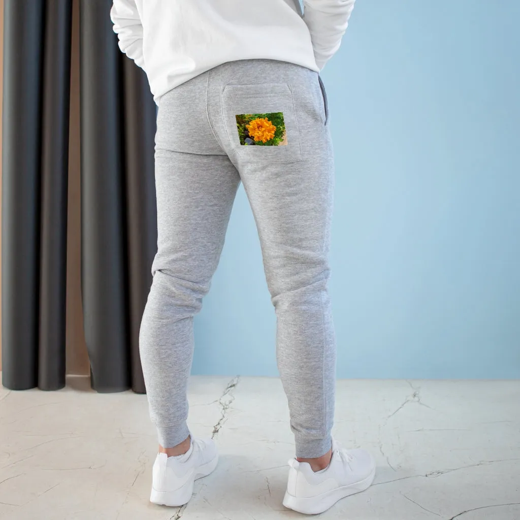 Orange Flower Premium Fleece Joggers