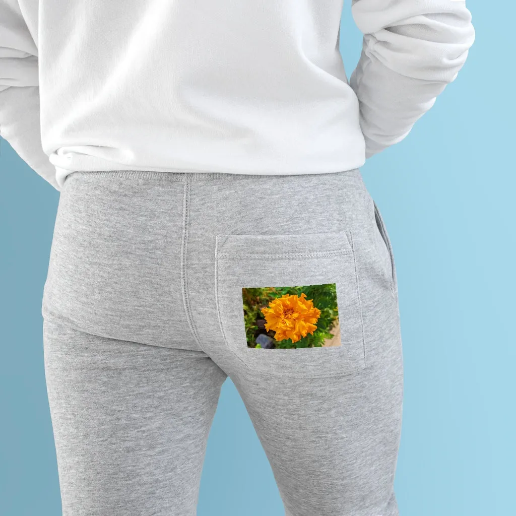 Orange Flower Premium Fleece Joggers