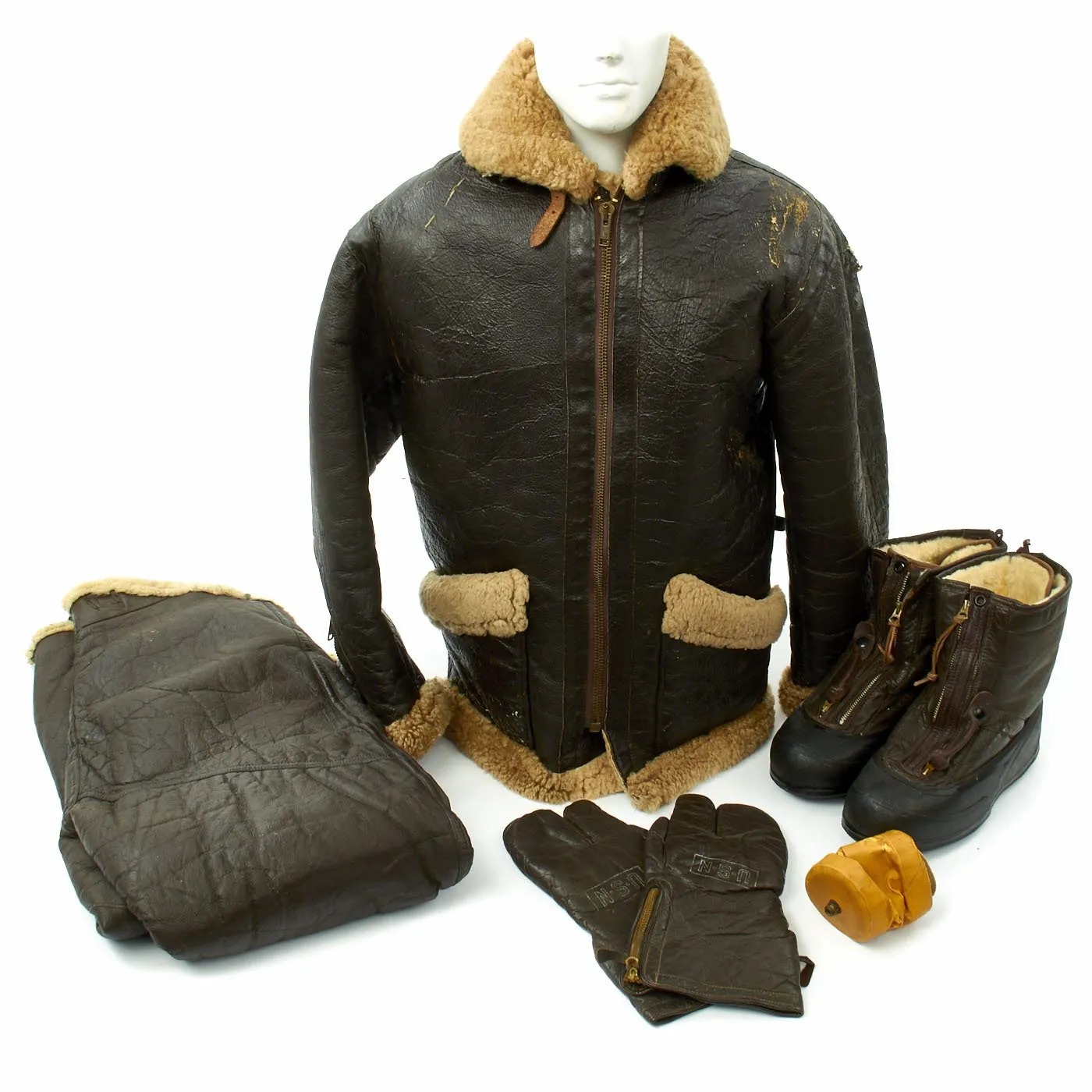 Original U.S. WWII Army Air Force Sheepskin Winter Flight Uniform