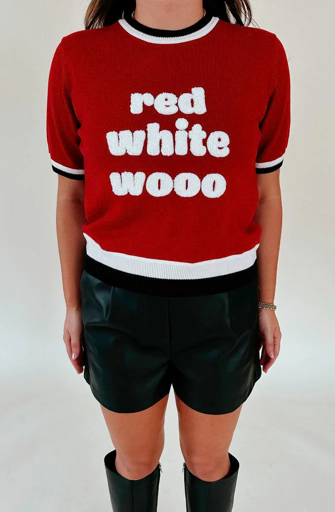 RED WHITE WOO SWEATER