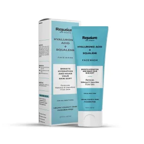 Rejusure Hyaluronic Acid   Squalene Face Wash with Hyaluronic Acid for Hydration with Anti-Aging Skin Care Properties, Soft, Refreshed & Smooth| Dry to Normal Skin | For Men & Women – 100 ml