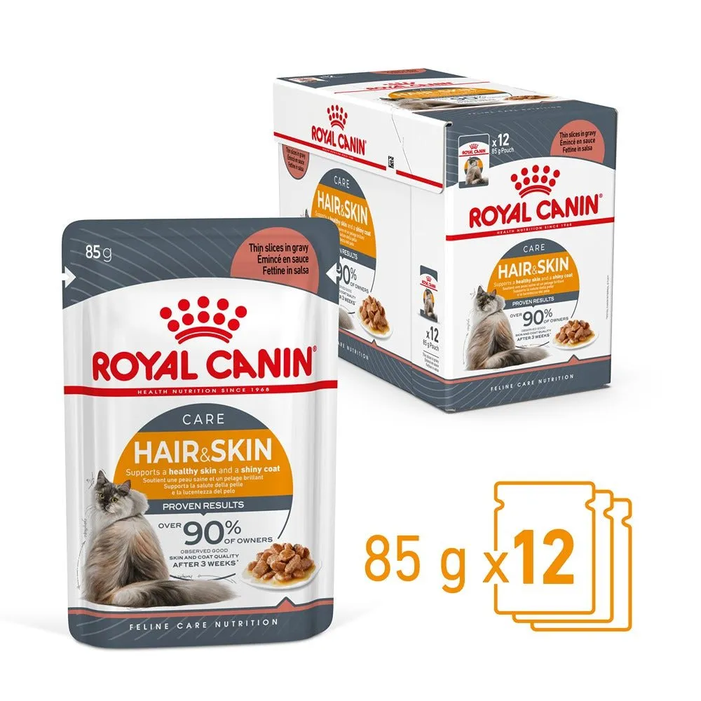Royal Canin Hair & Skin Gravy Adult Wet Cat Food 85g