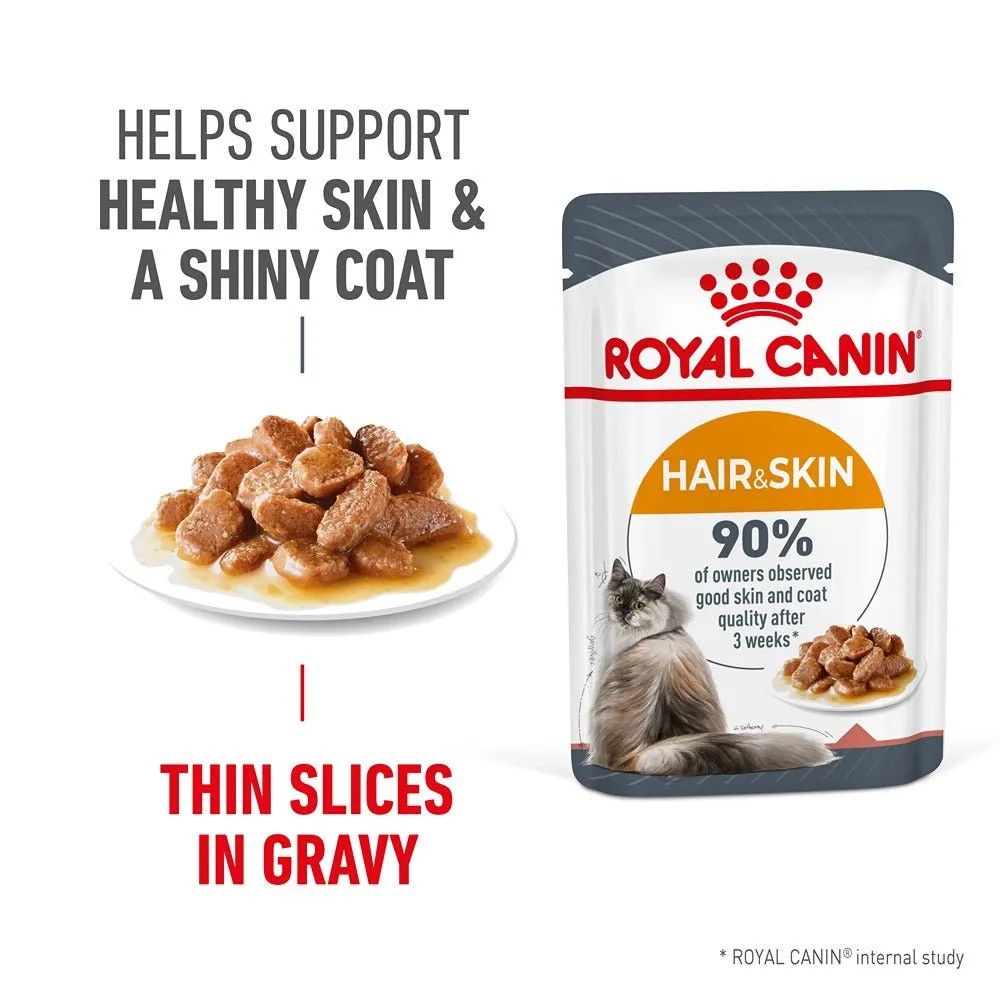 Royal Canin Hair & Skin Gravy Adult Wet Cat Food 85g