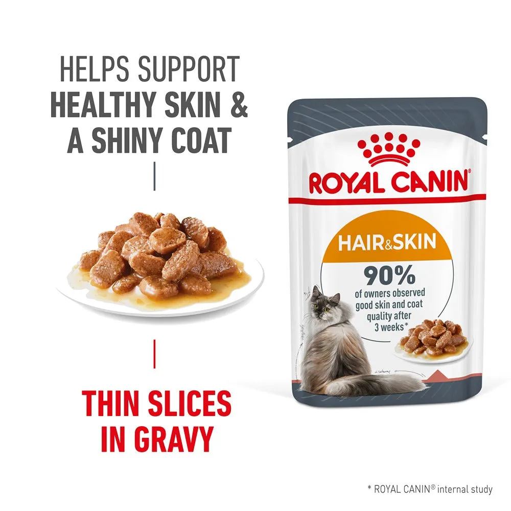 Royal Canin Hair & Skin Gravy Adult Wet Cat Food 85g