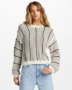 Seeing Double Crop Crewneck Sweater - White Cap 1