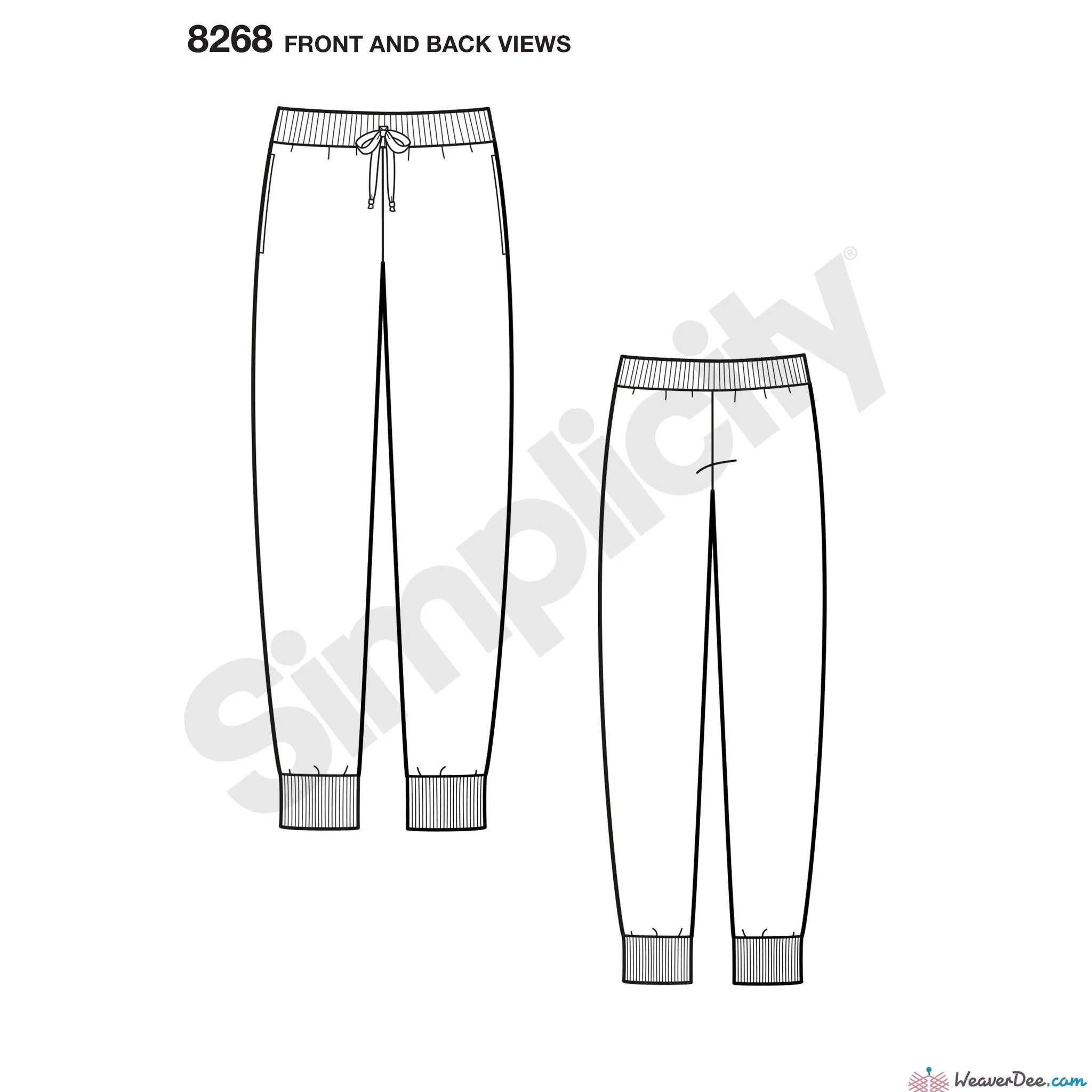 Simplicity Pattern S8268 Slim Fit Knit Jogger (Child's, Teen's & Adult's)