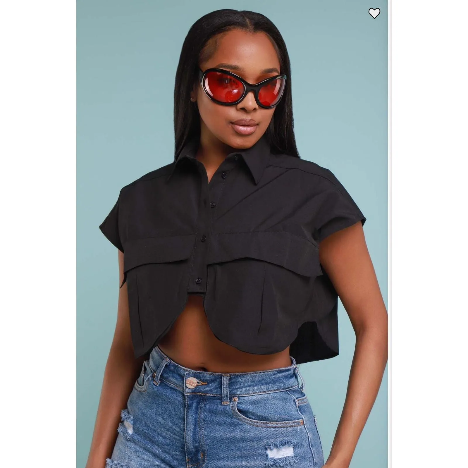 Sleeveless Oversized Crop Top Shirt