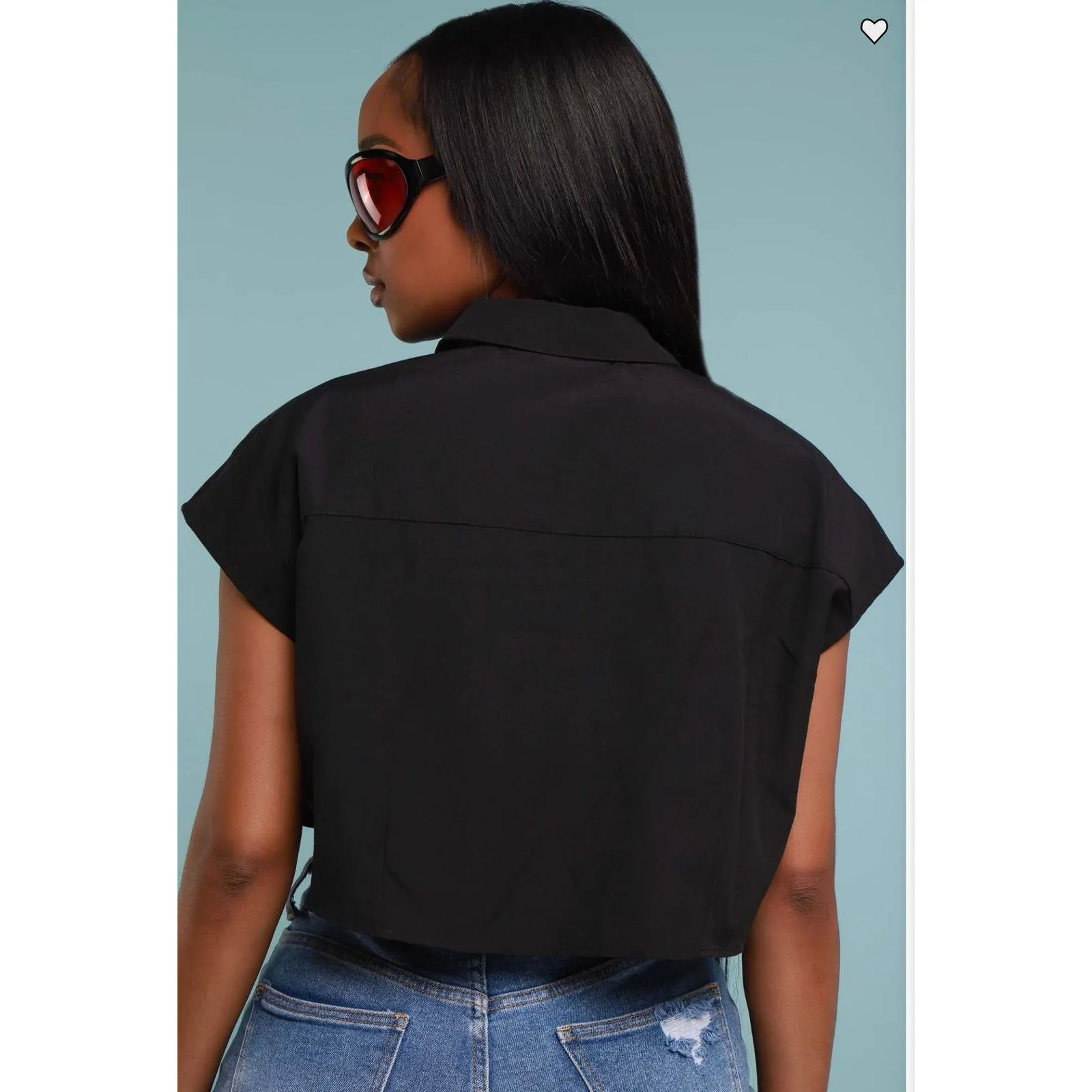 Sleeveless Oversized Crop Top Shirt
