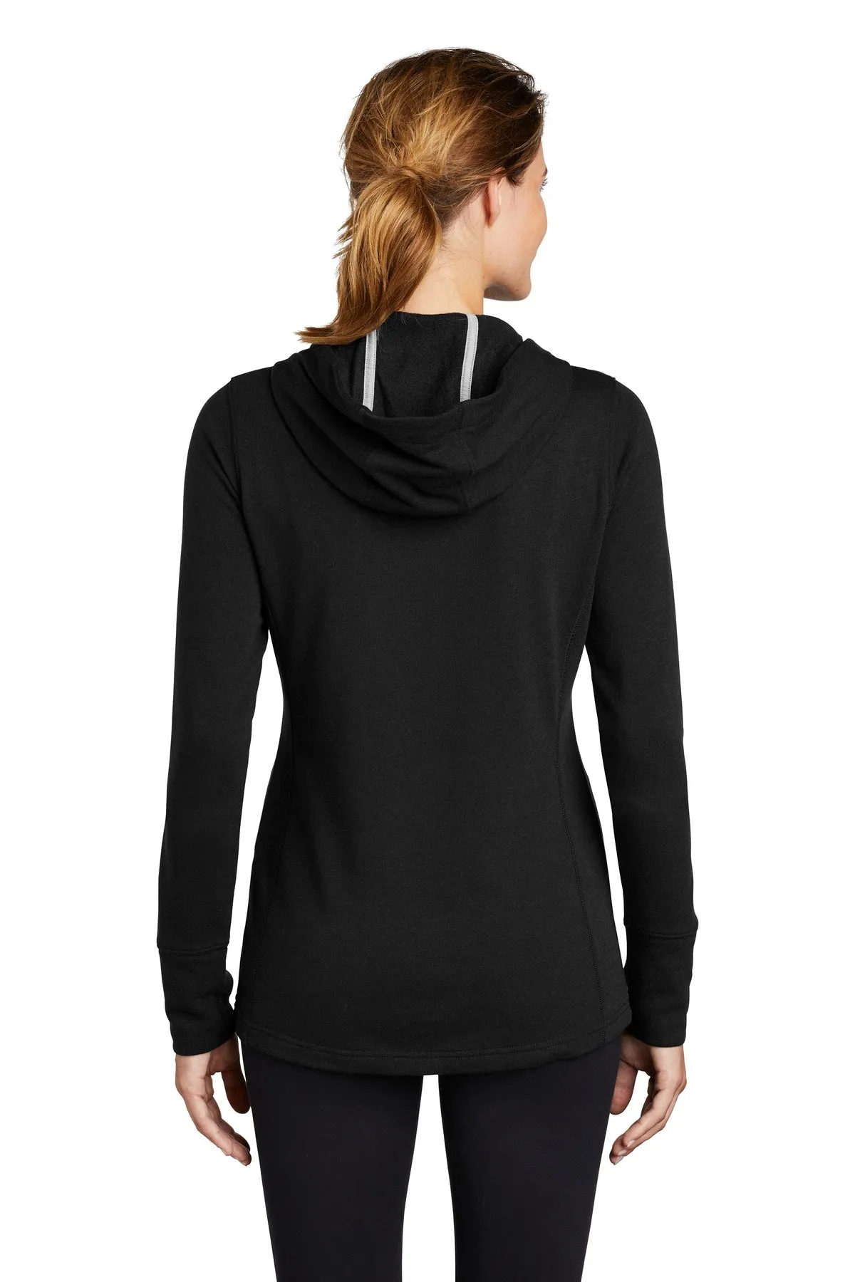 Sport-Tek ® Ladies PosiCharge ® Tri-Blend Wicking Fleece Hooded Pullover. LST296