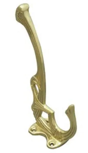 Superior Brass Hat & Coat Hook PB 140mm (Gothic Hat &amp Coat Hooks)