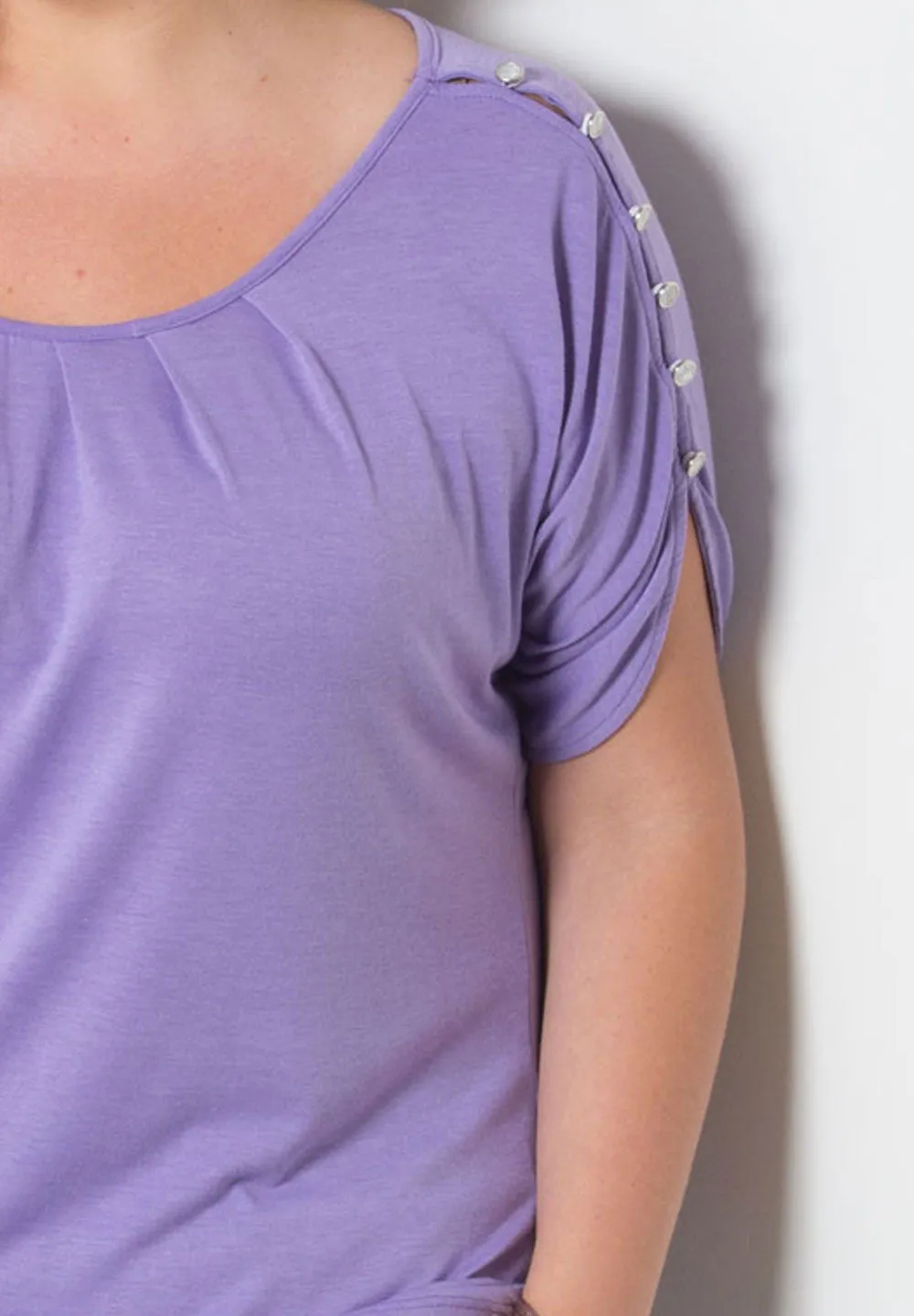 Tara Button Sleeve Top (Sweets)