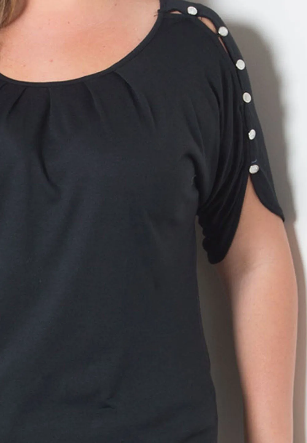 Tara Button Sleeve Top (Sweets)