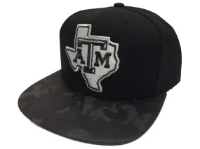 Texas A&M Aggies Adidas Flat Bill Black Camo Snapback Adjustable Hat Cap