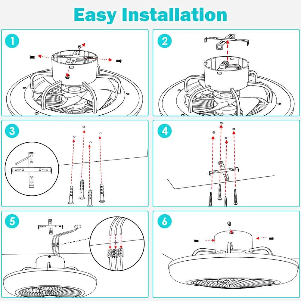 TheLAShop 18" Ceiling Fan with Light 5-Blade APP & Remote Control