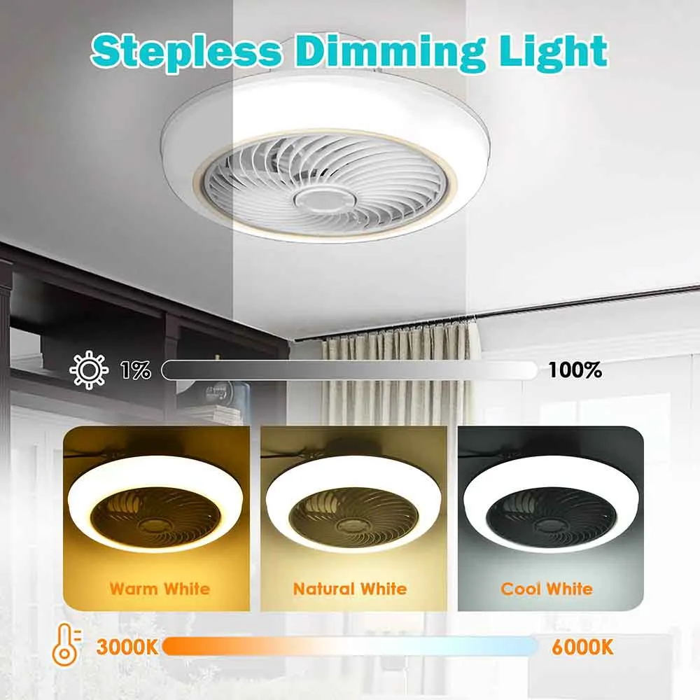 TheLAShop 18" Ceiling Fan with Light 5-Blade APP & Remote Control