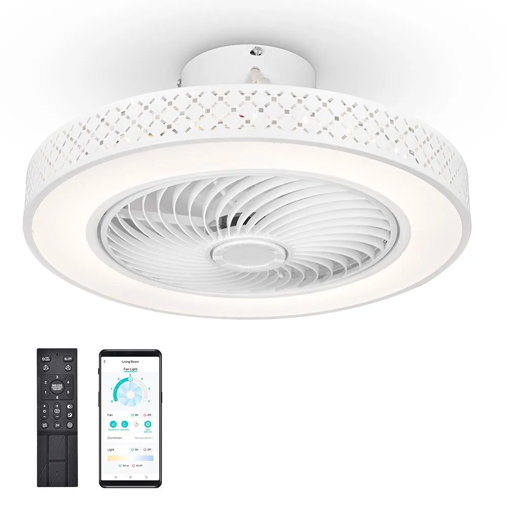 TheLAShop 20" Ceiling Fan with Light 5-Blade APP & Remote Control