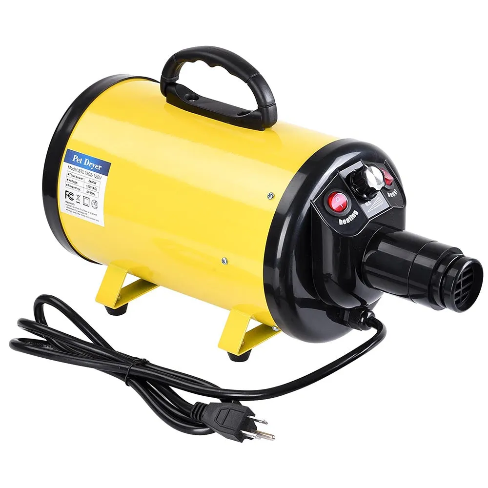 TheLAShop 3.2HP Pet Hair Dryer Quick Blower w/ 4 Nozzles Color Opt