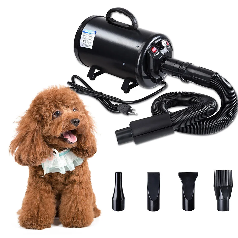 TheLAShop 3.2HP Pet Hair Dryer Quick Blower w/ 4 Nozzles Color Opt
