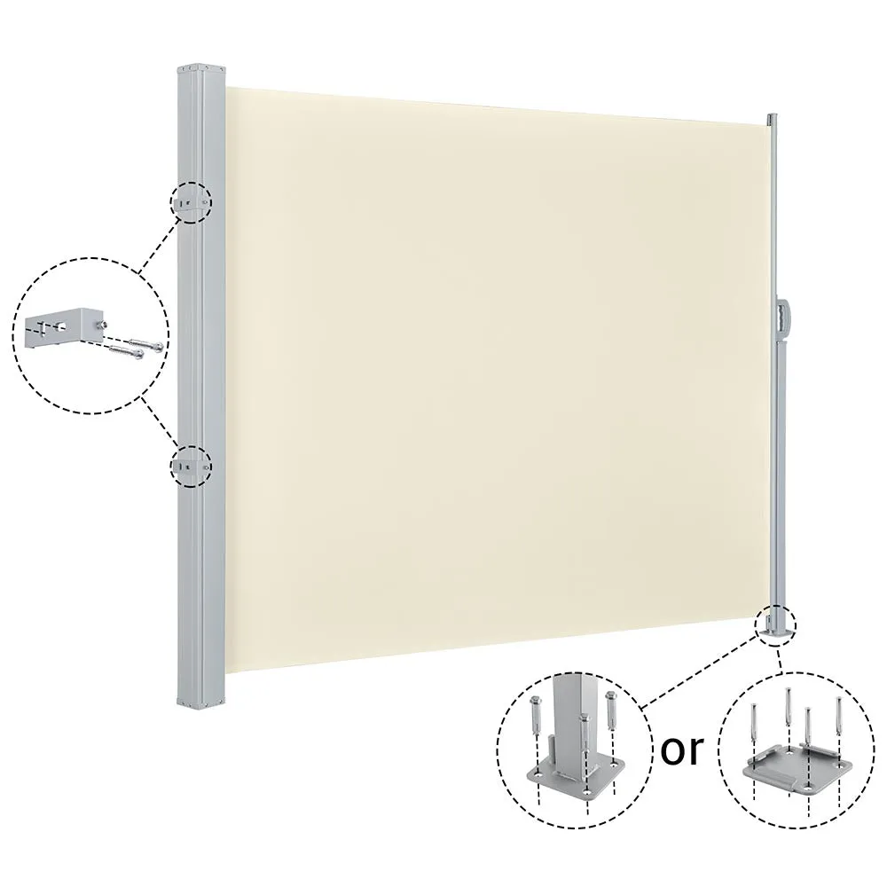 TheLAShop 63" x 120" Patio Retractable Side Awning Privacy Divider Screen