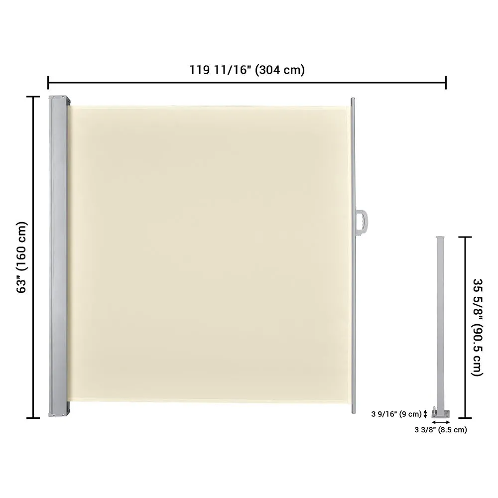 TheLAShop 63" x 120" Patio Retractable Side Awning Privacy Divider Screen