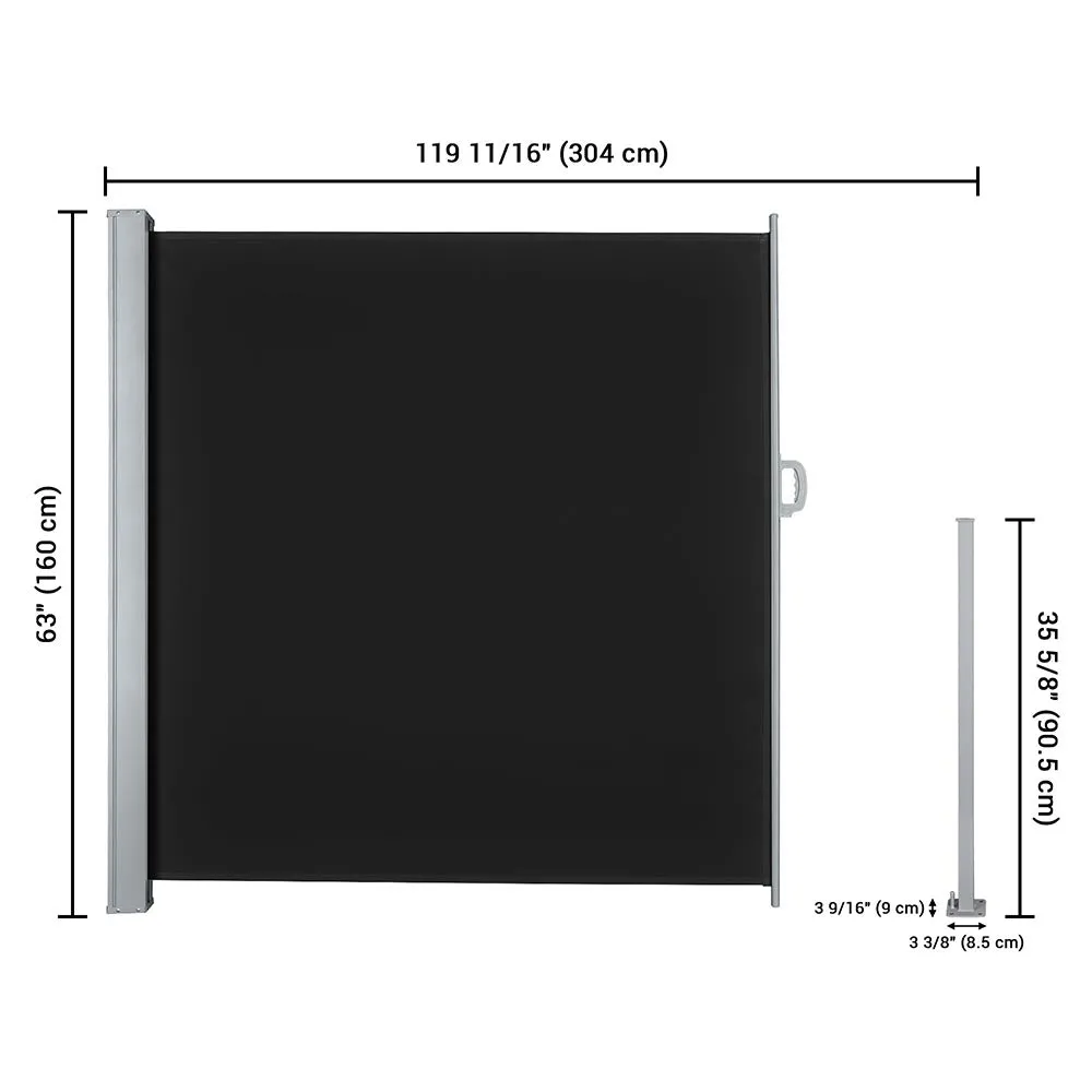 TheLAShop 63" x 120" Patio Retractable Side Awning Privacy Divider Screen