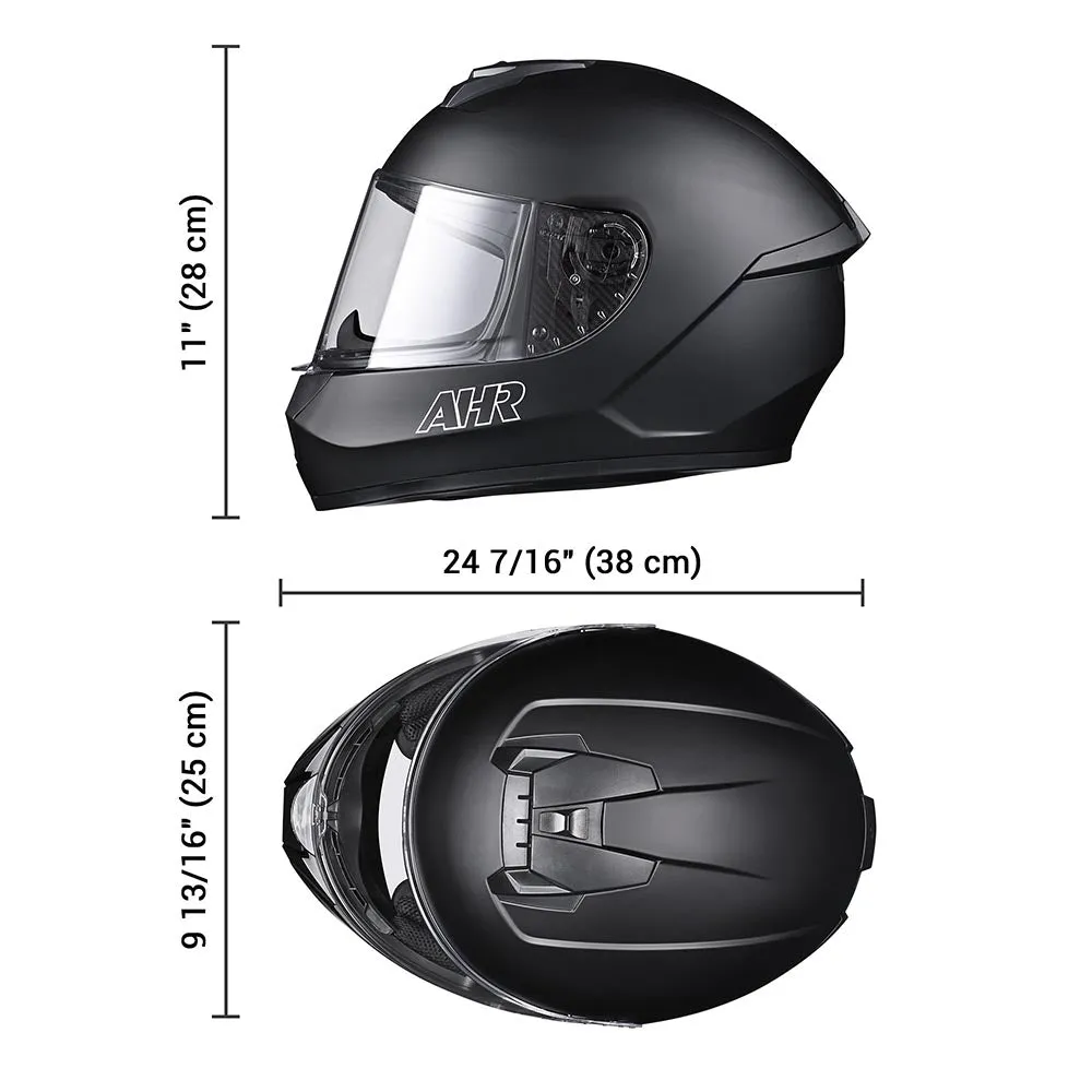 TheLAShop Motorcycle Helmet RUN-F3 Full Face Helmet DOT Matt Black
