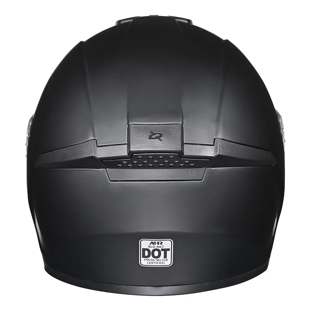 TheLAShop Motorcycle Helmet RUN-F3 Full Face Helmet DOT Matt Black