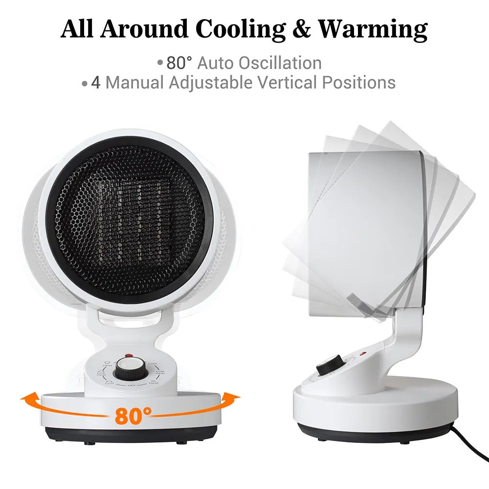 TheLAShop Portable Electric Space Heater & Cooling Fan 1500w