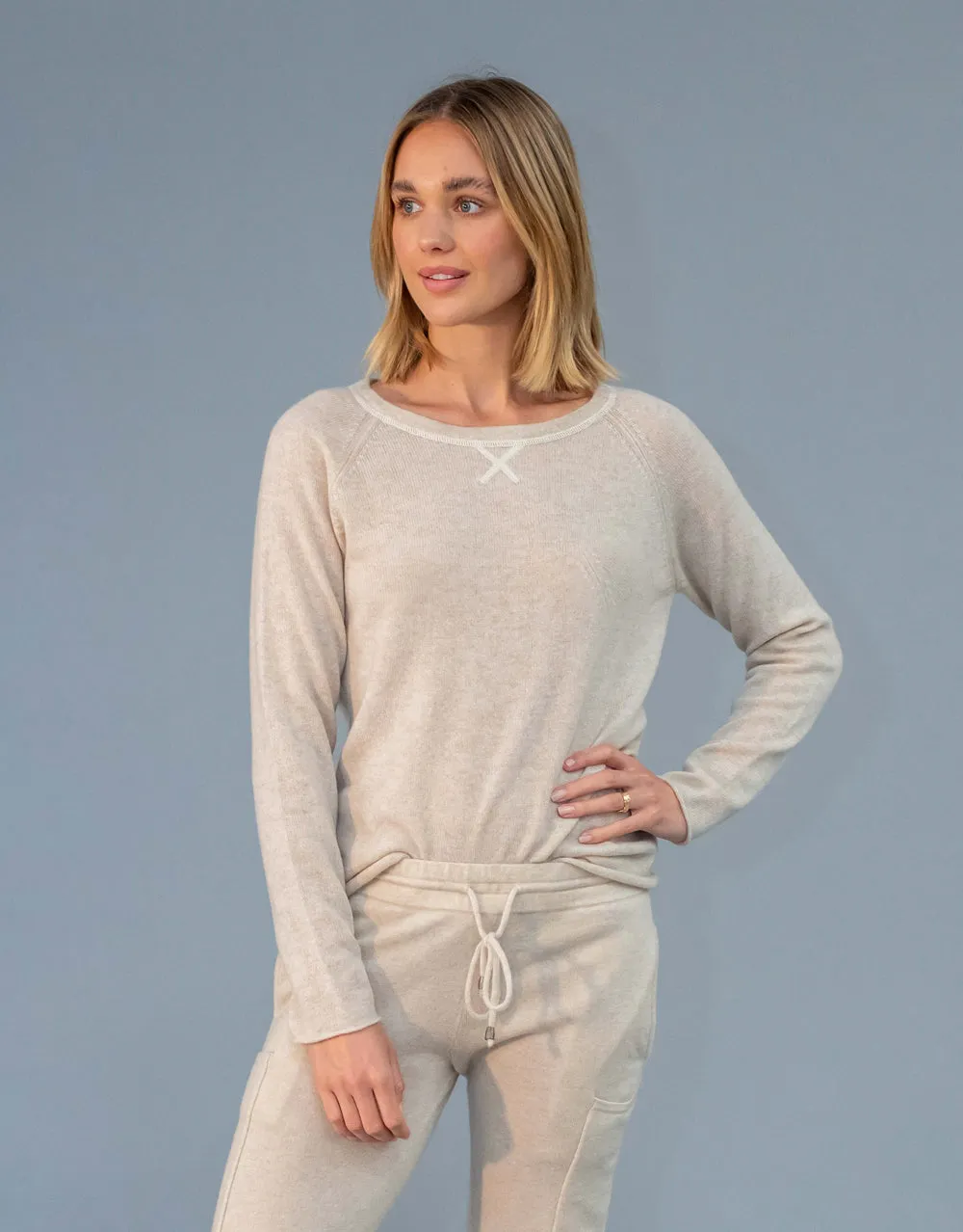 Un-Dyed Cashmere Jumper in Sand