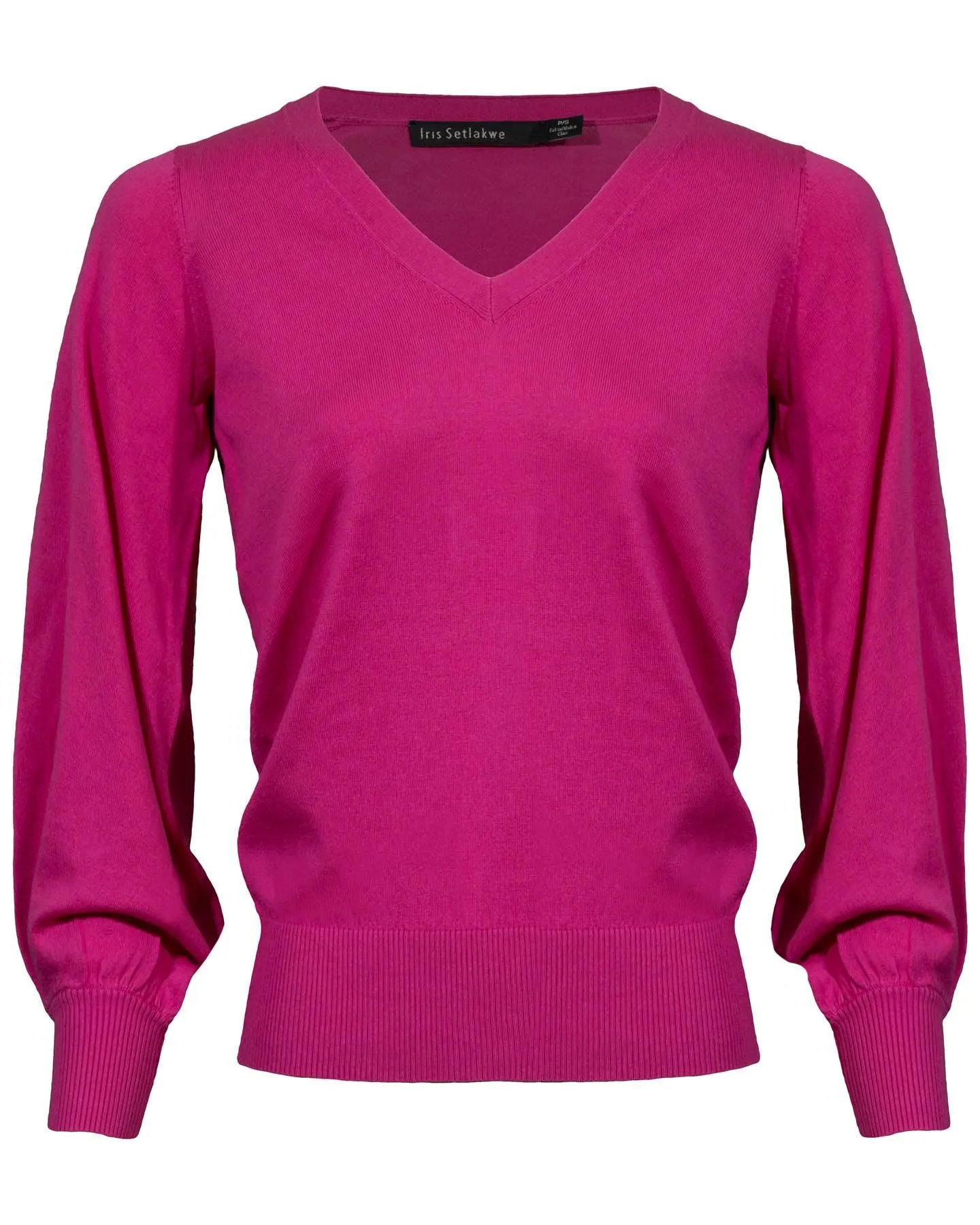 V-Neck Puff Sleeve Pullover