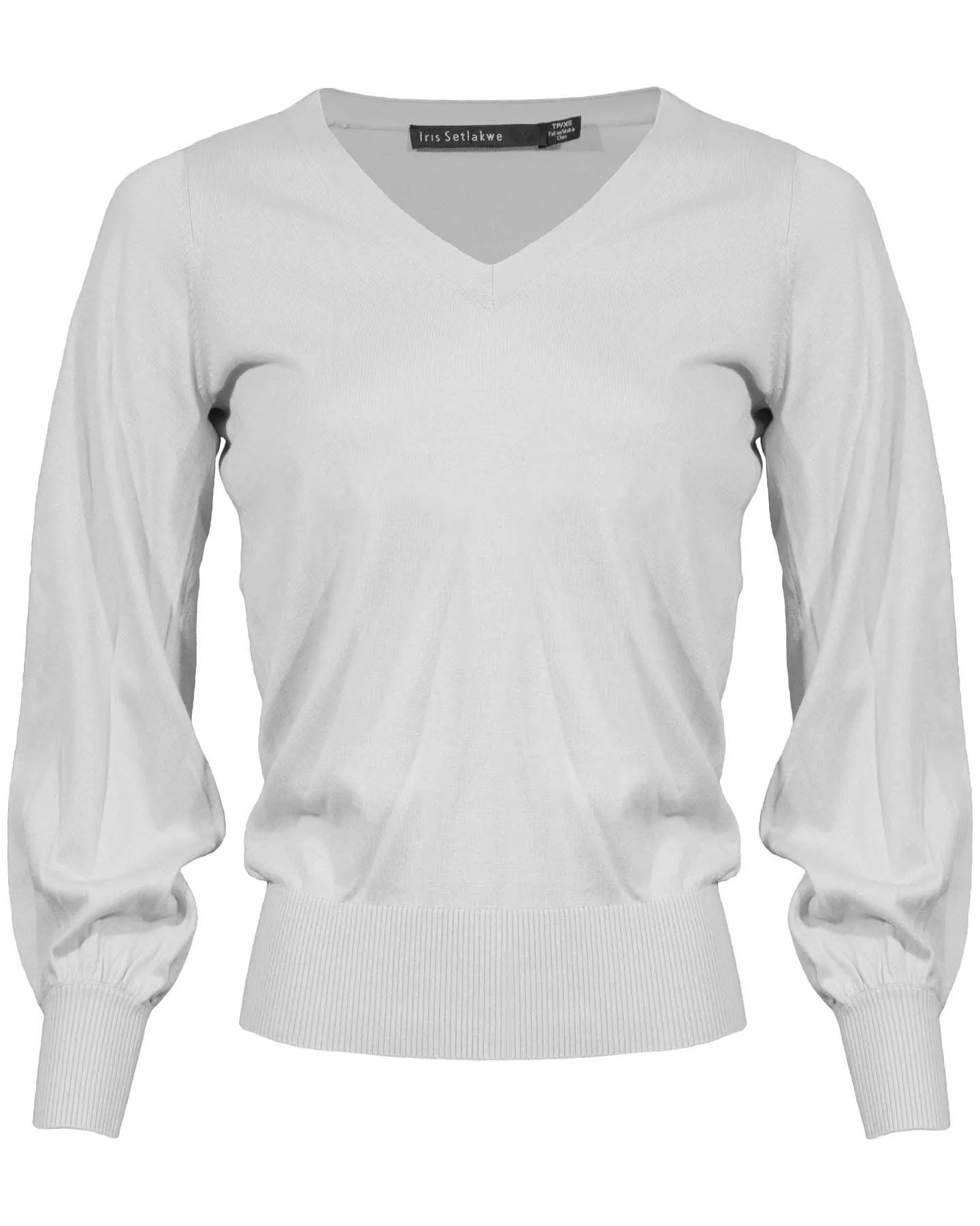 V-Neck Puff Sleeve Pullover