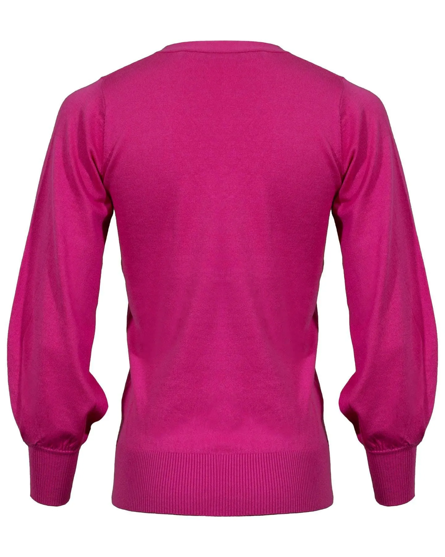 V-Neck Puff Sleeve Pullover