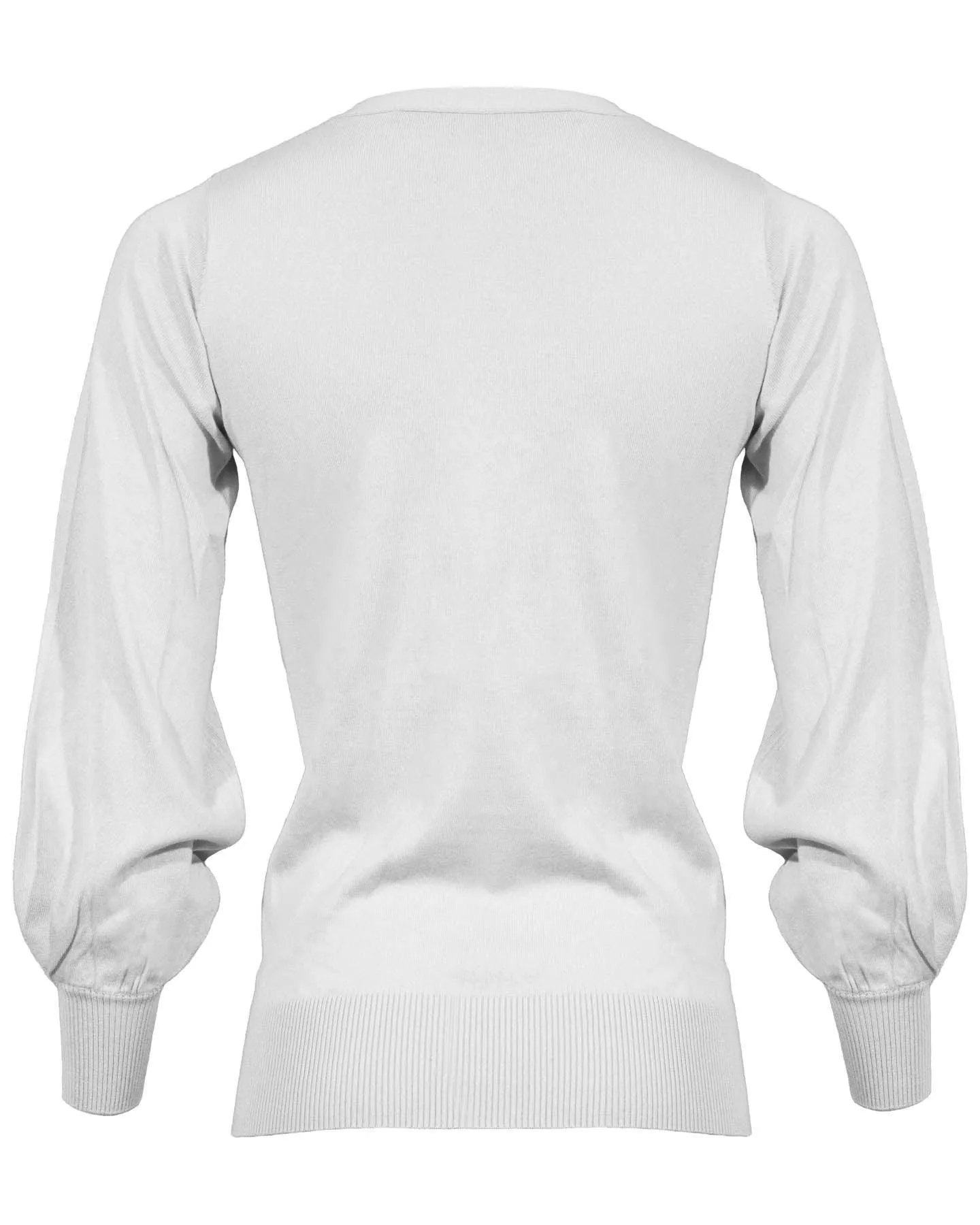 V-Neck Puff Sleeve Pullover
