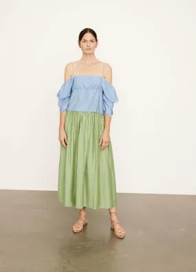 Vince - Paneled Off Shoulder Cami in Vista Blue