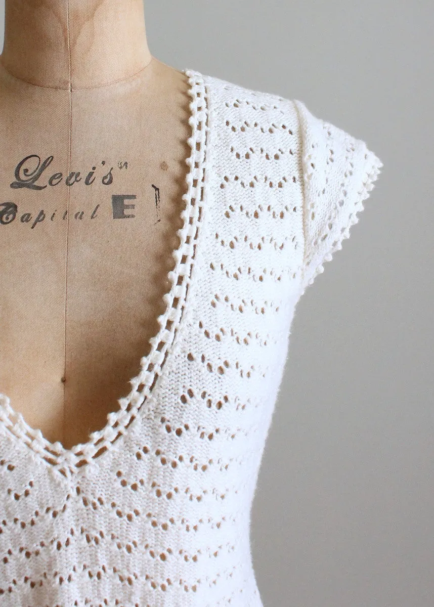 Vintage 1970s Low V Knit Summer Top