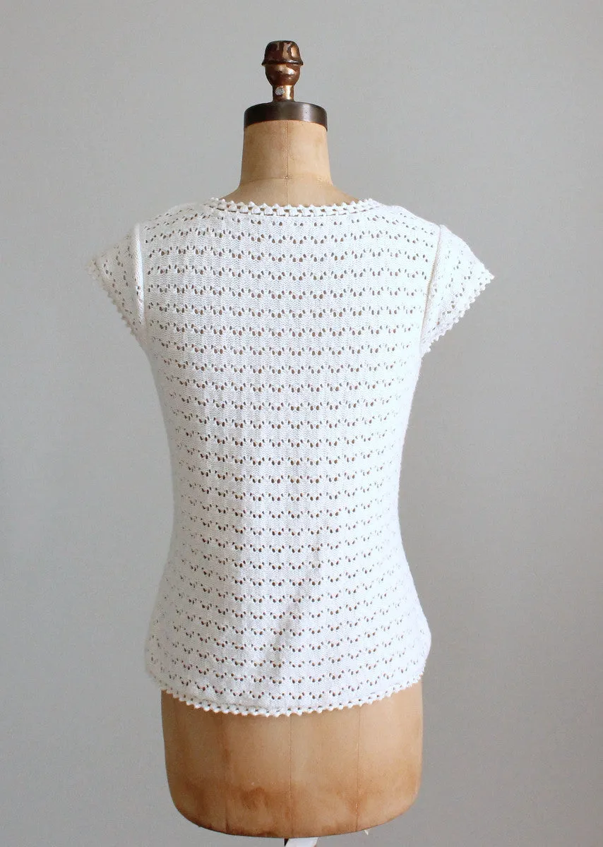 Vintage 1970s Low V Knit Summer Top
