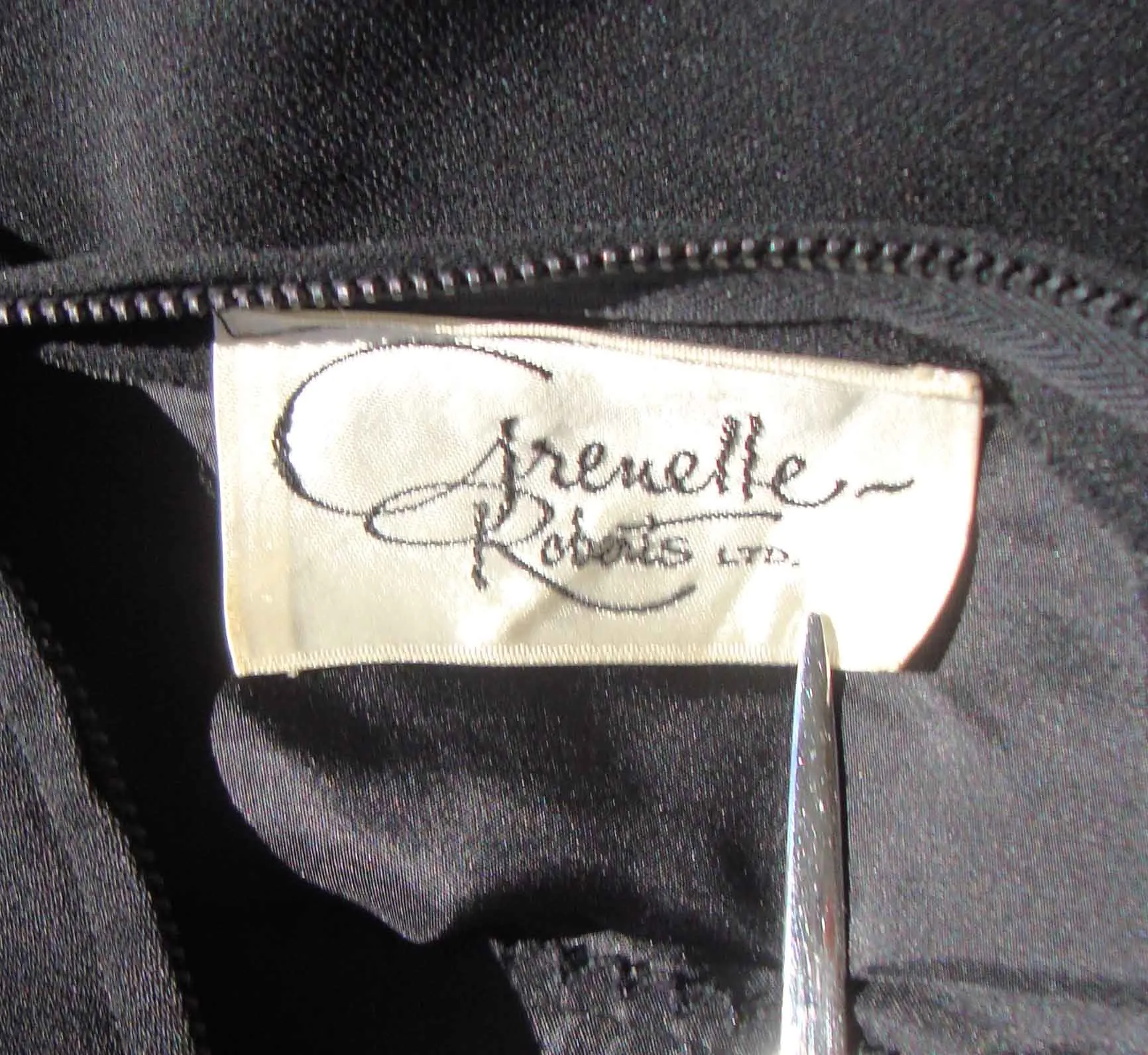 Vintage 60s Grenelle Roberts Dress Black Silk & Rhinestone LBD M