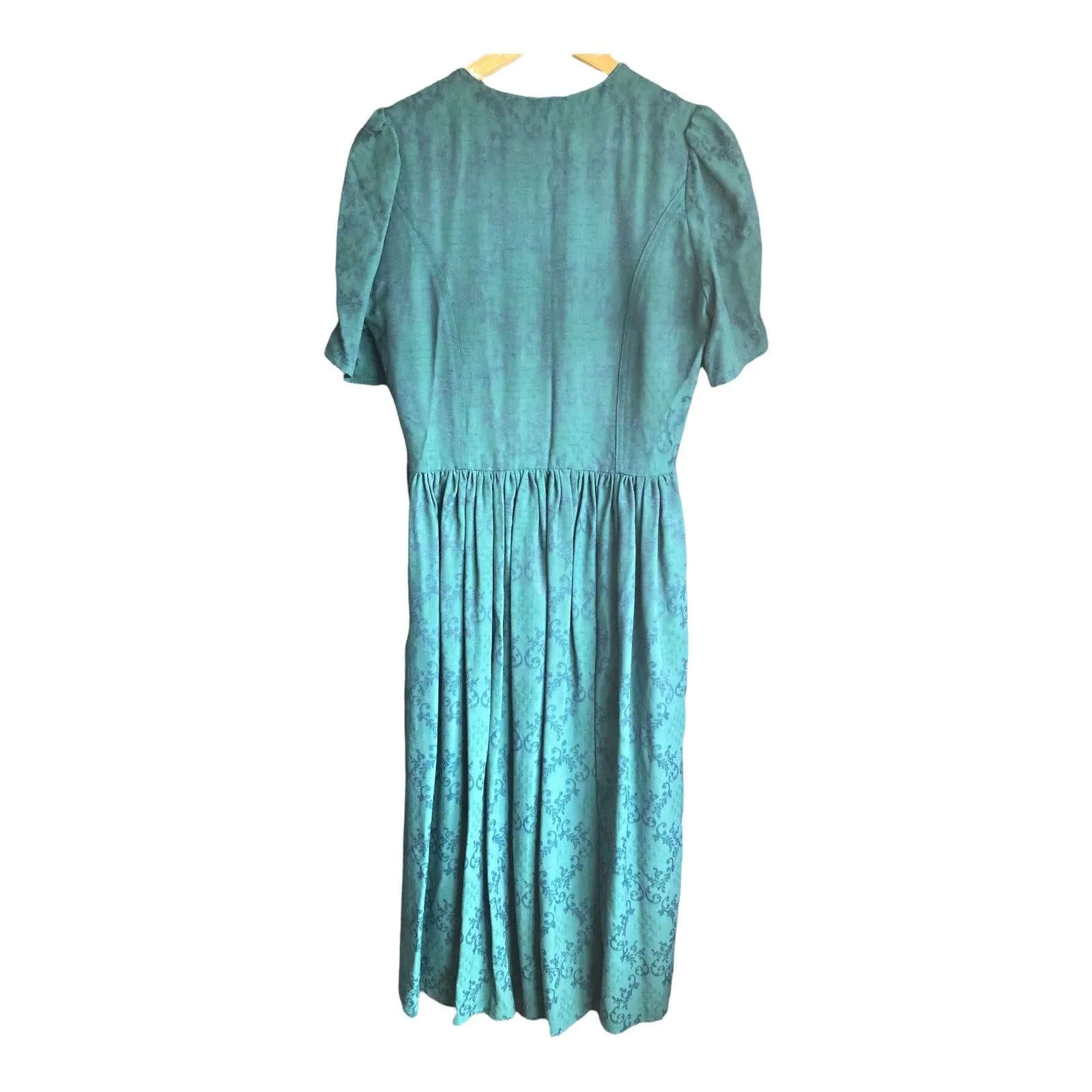 Vivien Smith Cotton Emerald Green Short Sleeved Dress UK Size 12