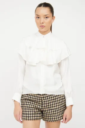 White Tiered Ruffle Blouse
