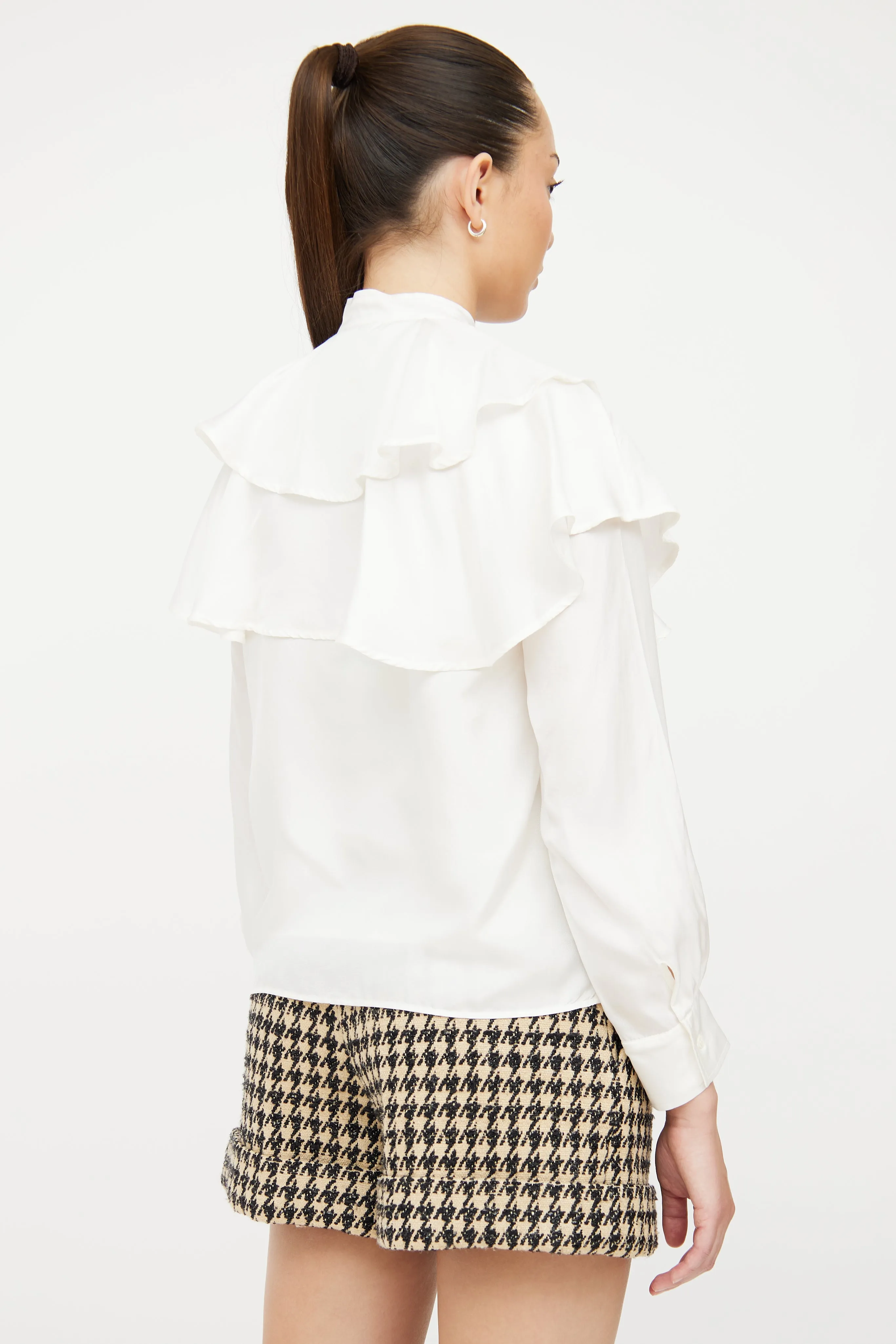 White Tiered Ruffle Blouse