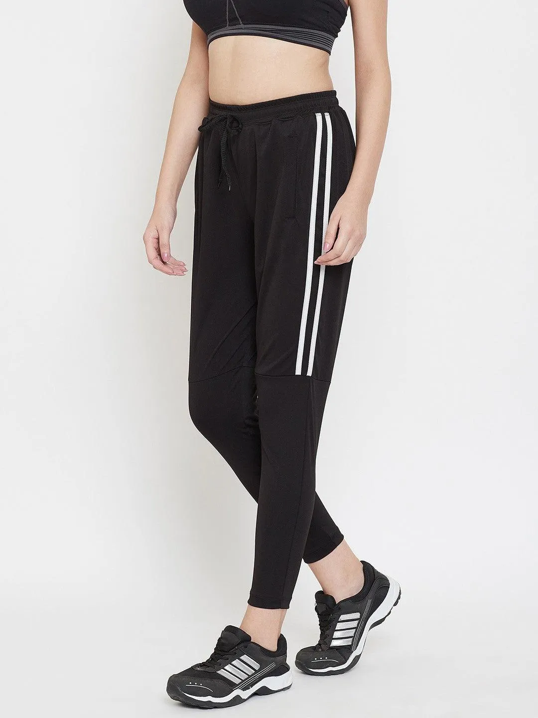 Women Black/White Colorblock Joggers